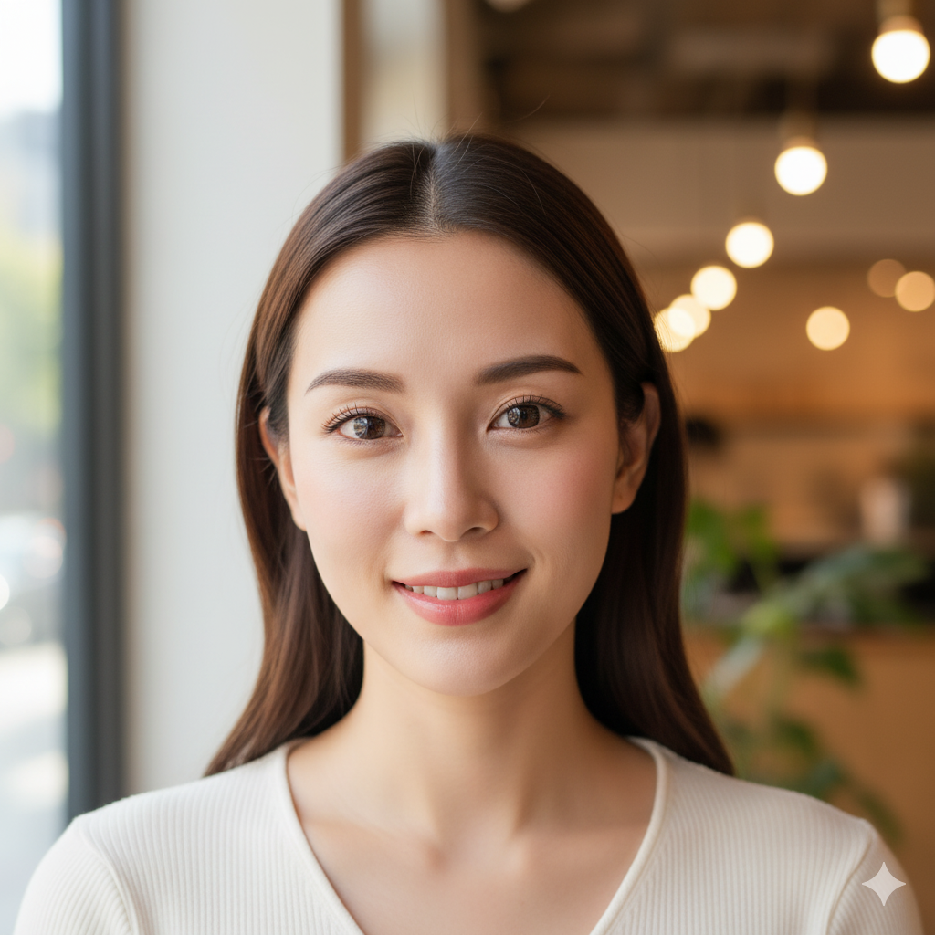 Model wearing high-definition contact lenses